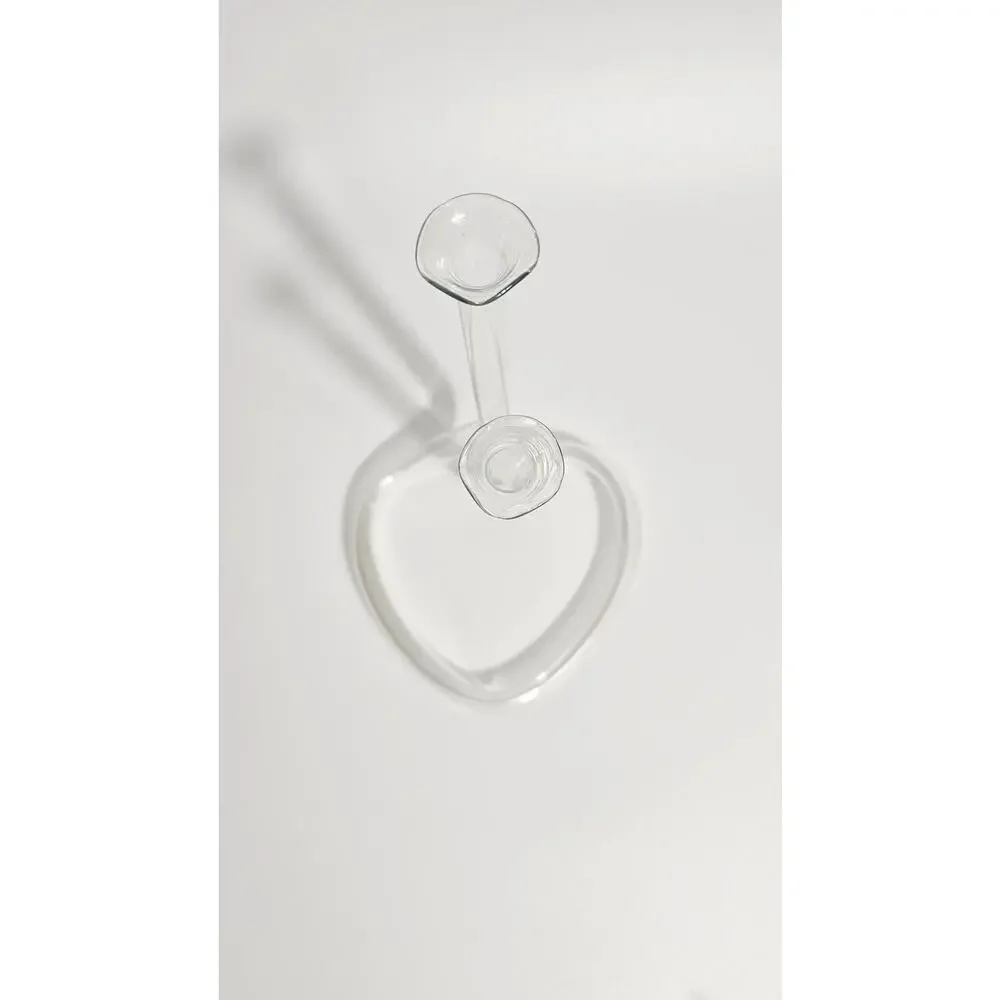 Vintage 80s Heart propagation double bud vase blown glass